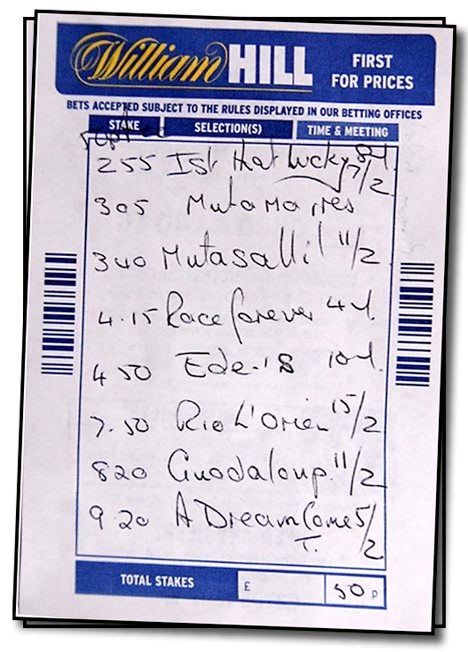 betting slip